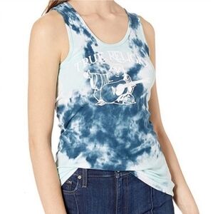 True Religion Buddha Tie Dye Rib Knit Tank Size Small